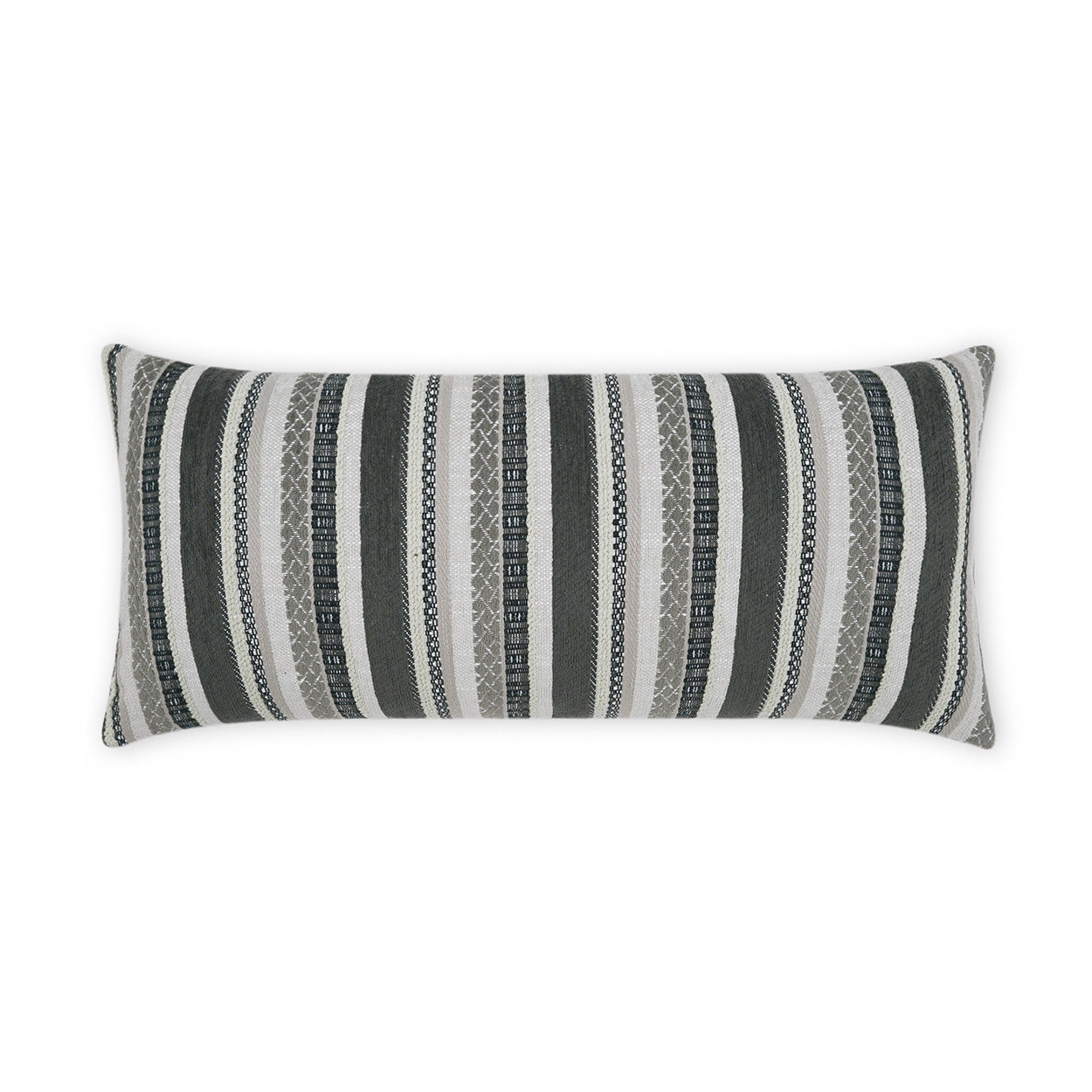 Peninsula Charcoal Grey Throw Pillow-12 x 24