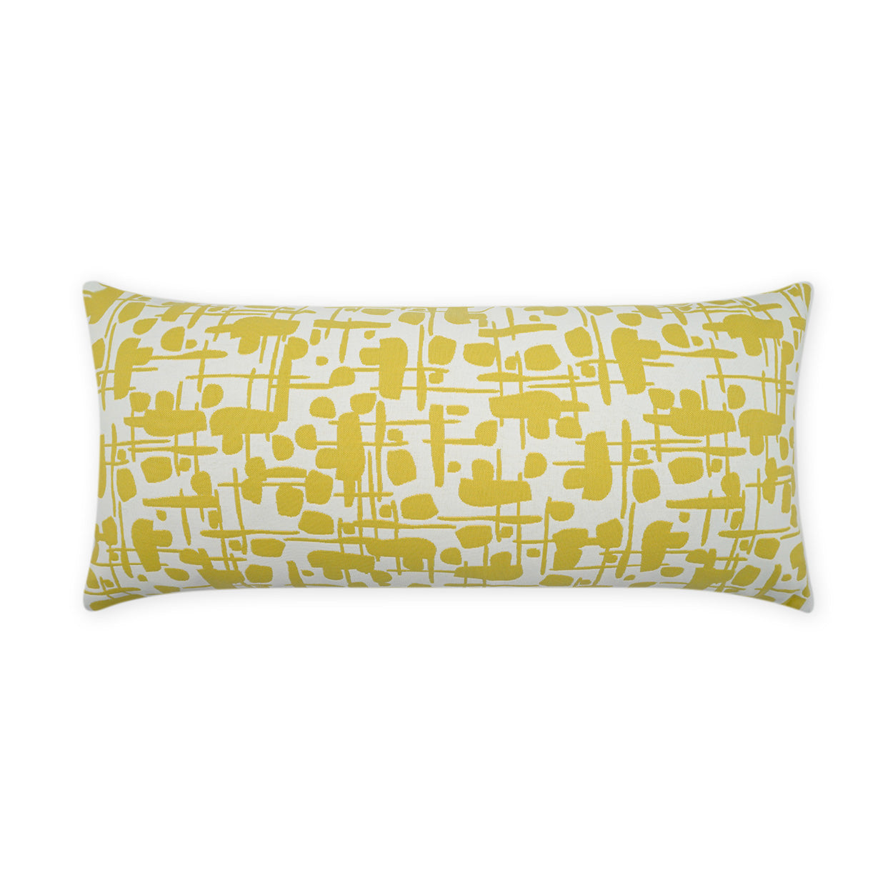 Contemporary Greige/Yellow/Geometric Print Throw Pillows- Set of 4