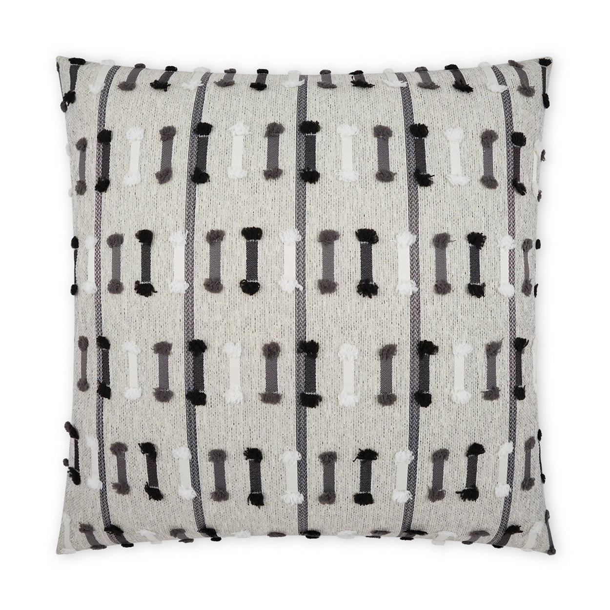 Accent Pillow-Knotted Texture Border Grey 22X22