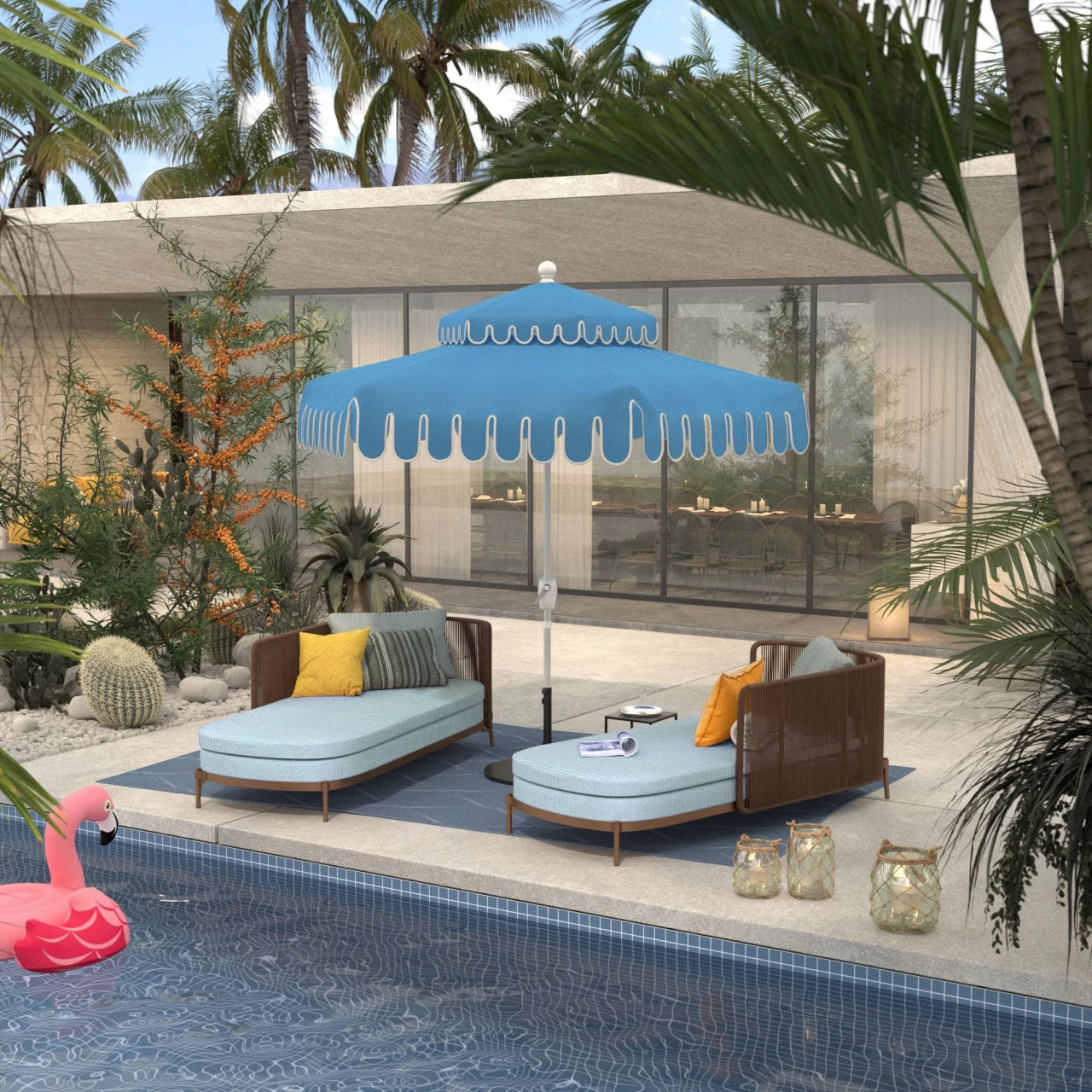 garden oasis harrison 9 patio umbrella Palm Springs Patio Hexagonal Umbrella