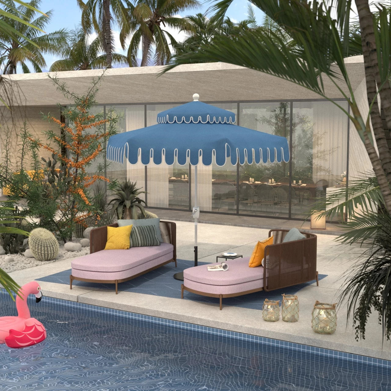 Palm Springs Patio Hexagonal Umbrella