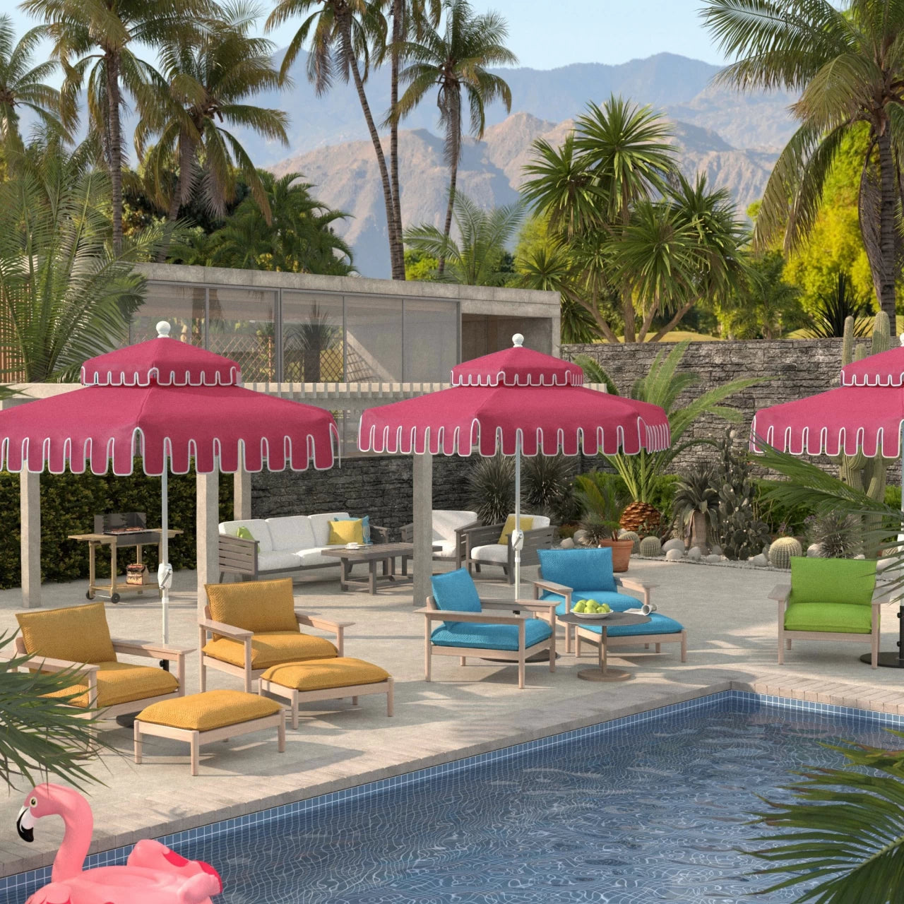 Palm Desert Patio Hexagonal Umbrella
