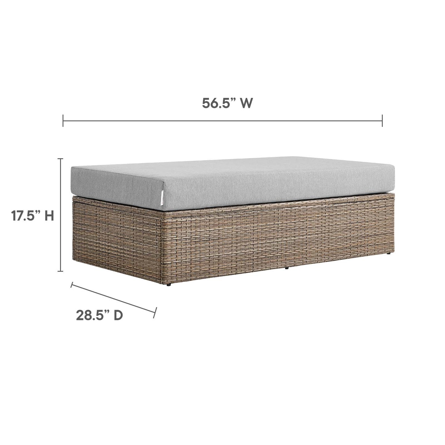 Trinidad Large Ottoman in Cappuccino & Gray | Patio and Garden