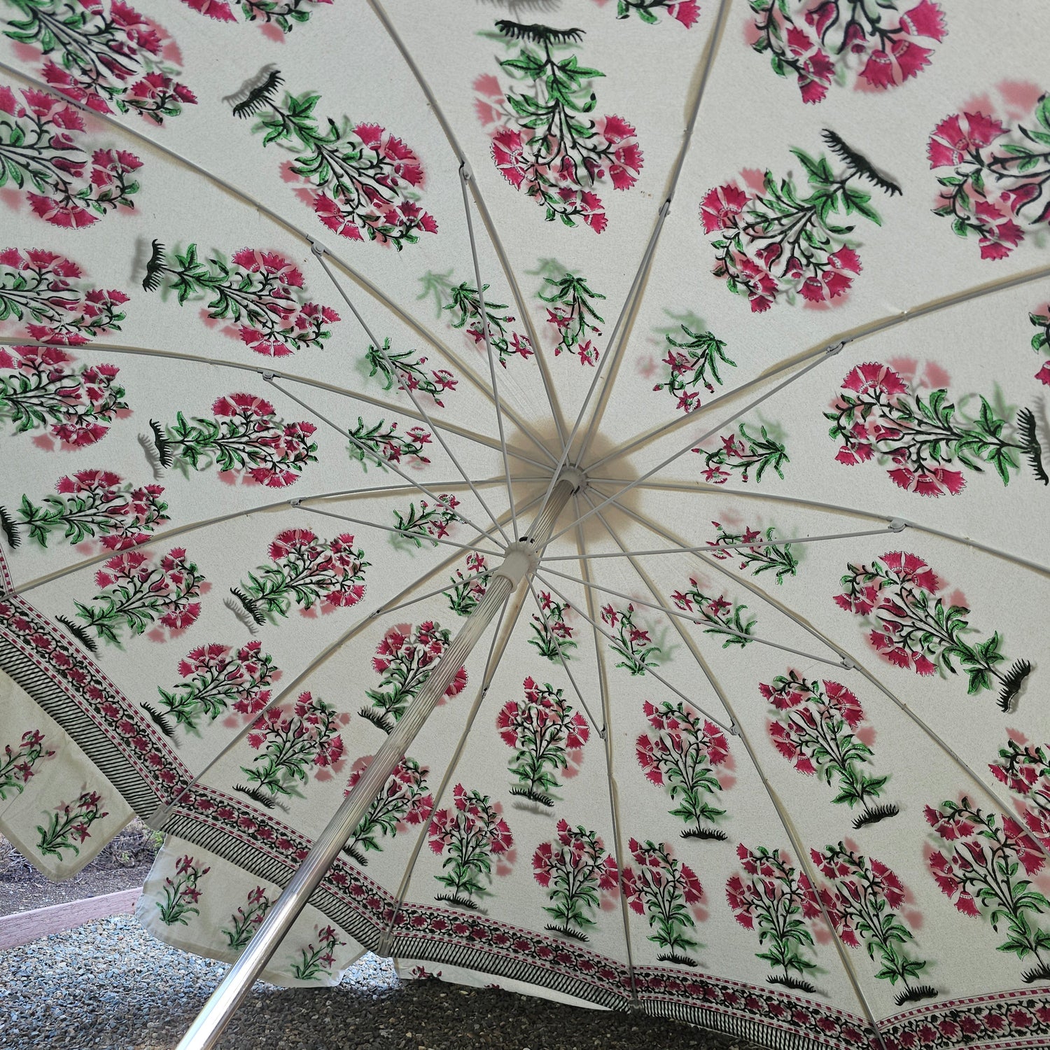 indian patio umbrellas Indian Block Print Beach & Garden Umbrella