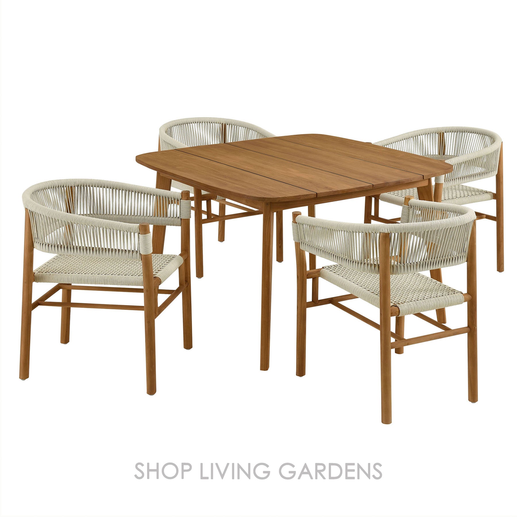 Verona 5 Piece Outdoor Teak and Rope Dining Set | Shop Living Gardens