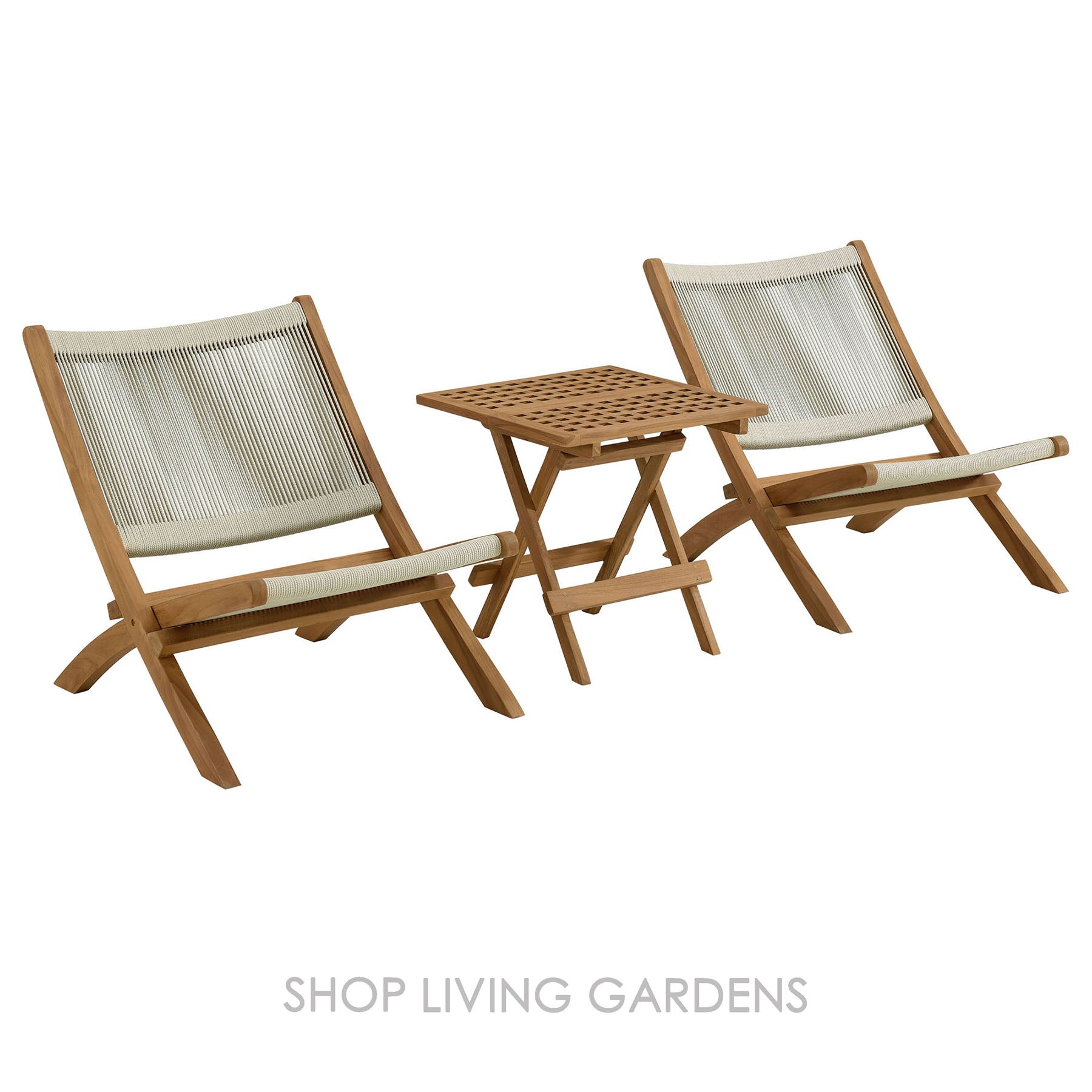 Verona Outdoor Teak and Rope Set | Shop Living Gardens