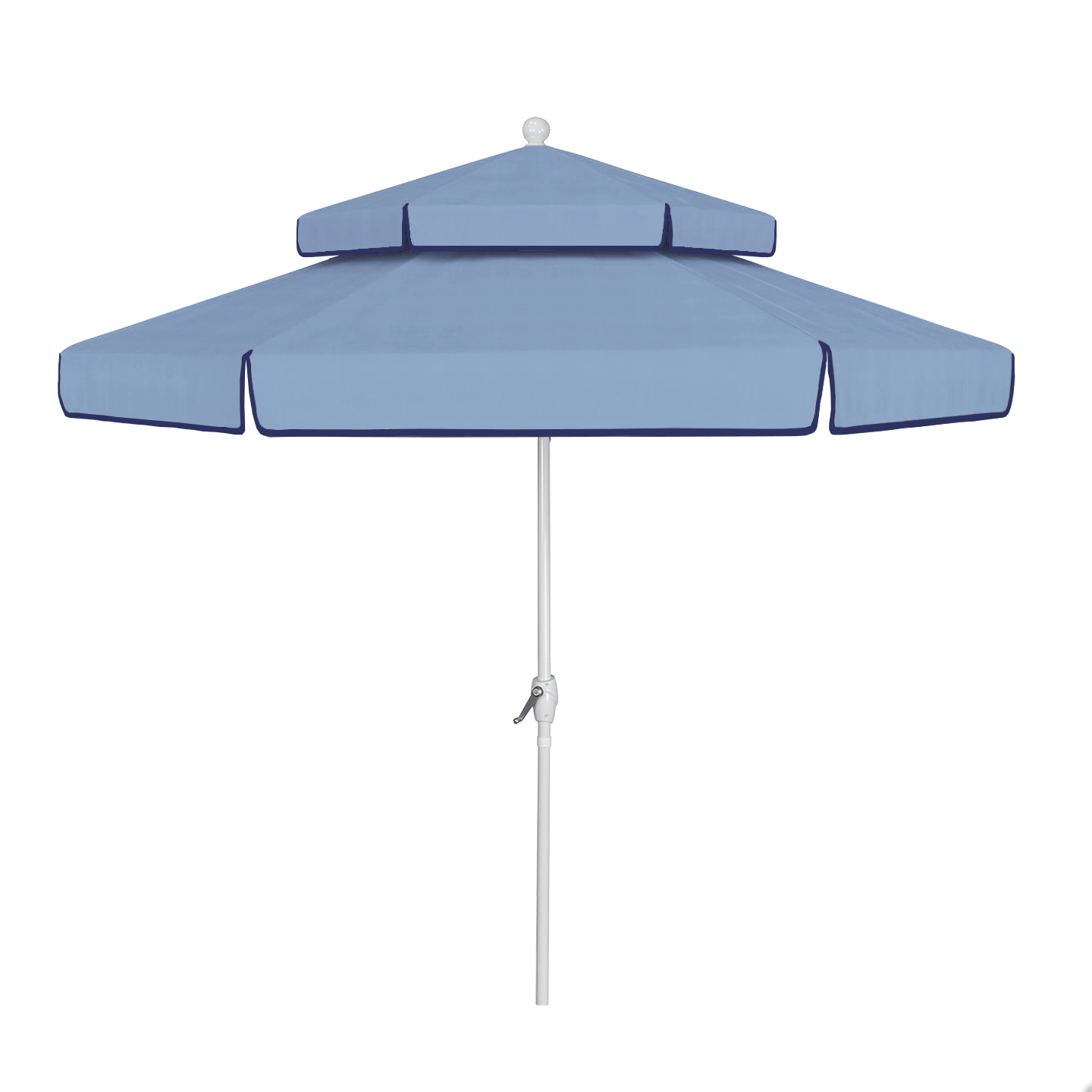 9 blue patio umbrella La Quinta 9' Hexagonal Patio Umbrella