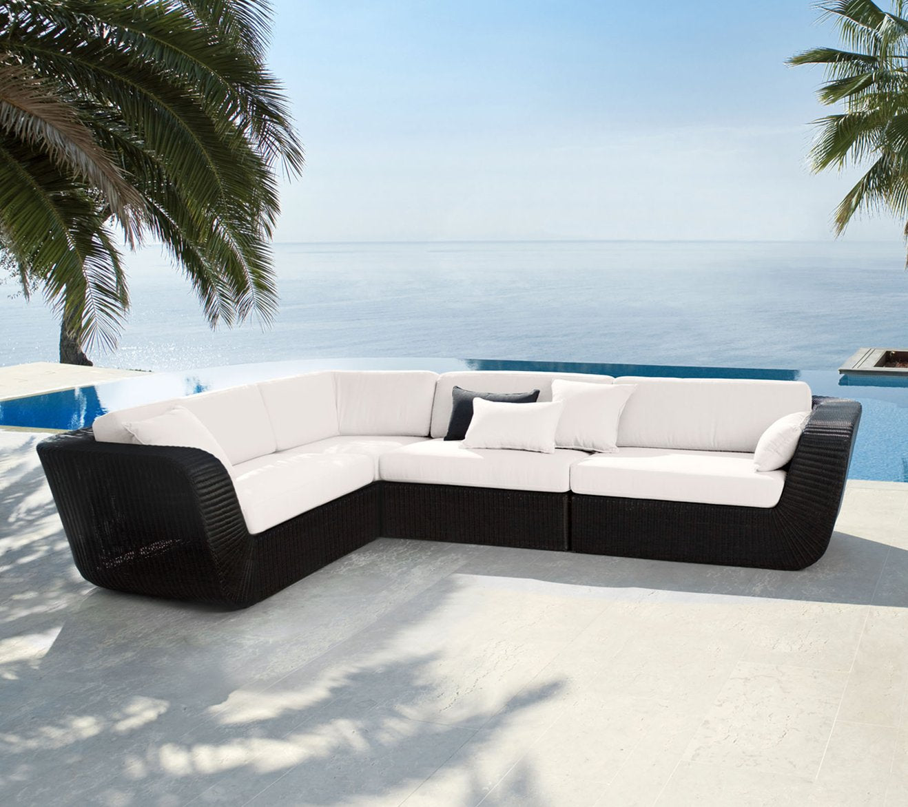 Savannah Sofa Middle Module Black Patio and Garden Collection