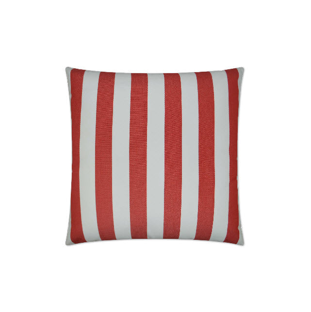 Red and white discount striped outdoor pillows