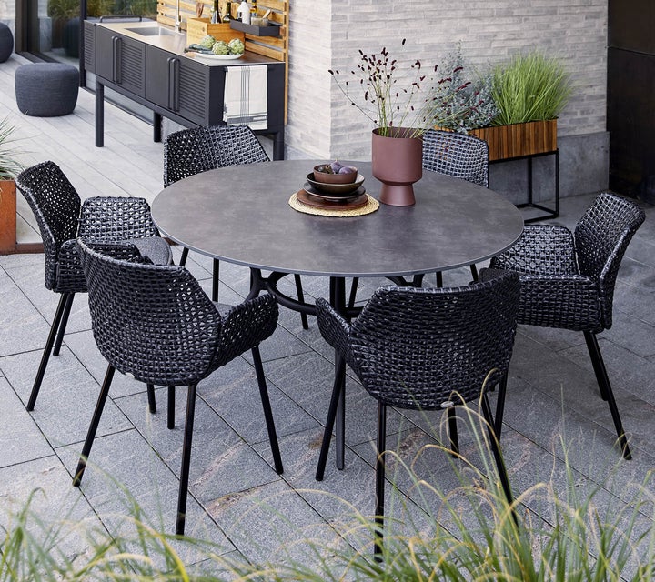 Round grey deals garden table