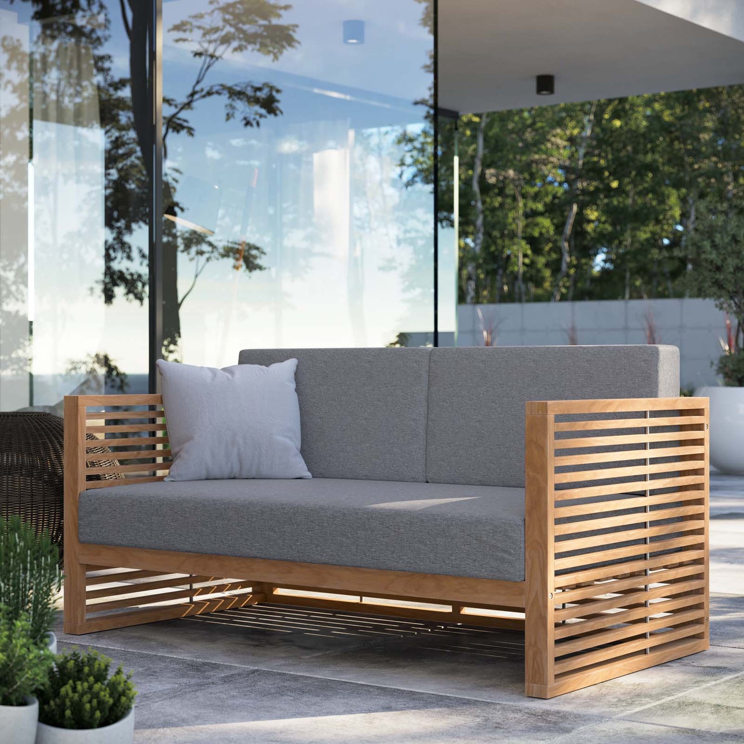 Pekalongan outdoor discount loveseat with cushions