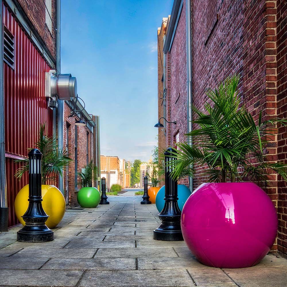 Fiberglass Globe Planter (multiple colors and sizes) Patio and Garden