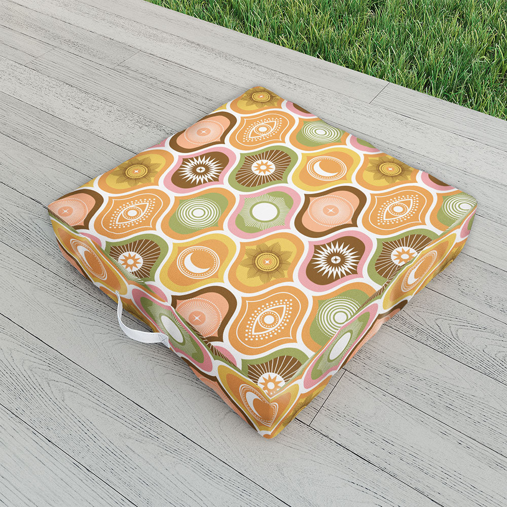 Retro Pattern Outdoor Floor Cushion Collection | Shop Living Gardens