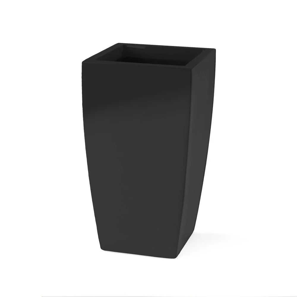 black gloss outdoor plant pots Toulan Fiberglass Tall Indoor/Outdoor Planter